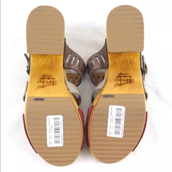 New Dansko Oralee Leather Boho Chic Wood Heels - Picture 7 of 7